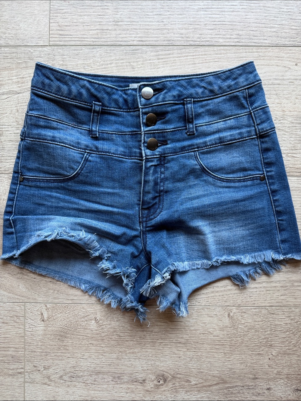 Refuge High-Waist Distressed Hem